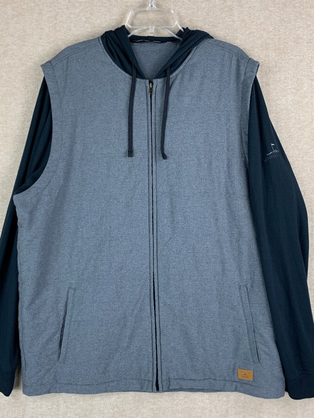 Travis Mathew Jacket Men 2XL Kemper Lakes Scavenger Gray Hoodie Golf Performance